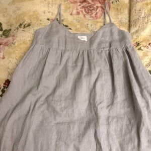 🆕 Aritzia Wilfred Lover Linen Mini Babydoll Dress Gray, 2XS